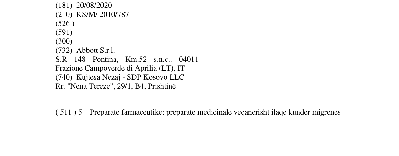 Zëri i markës DIFMETRE në buletin