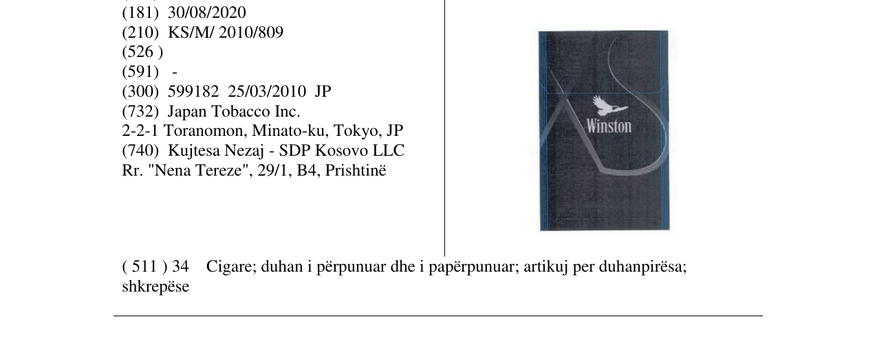 Zëri i markës Winston në buletin