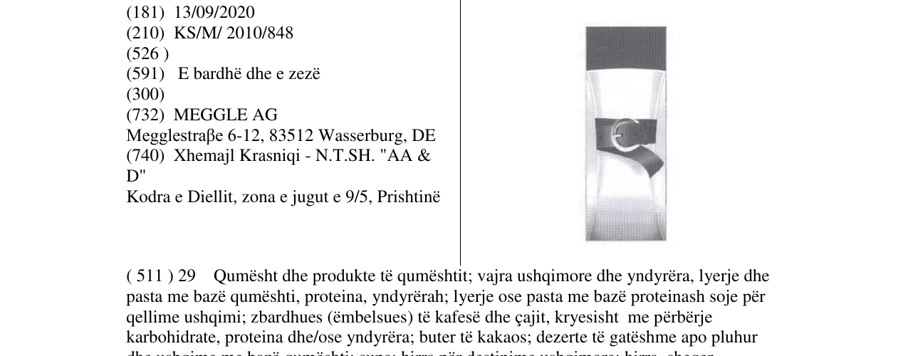Zëri i markës Lady Range Tetra Pack në buletin