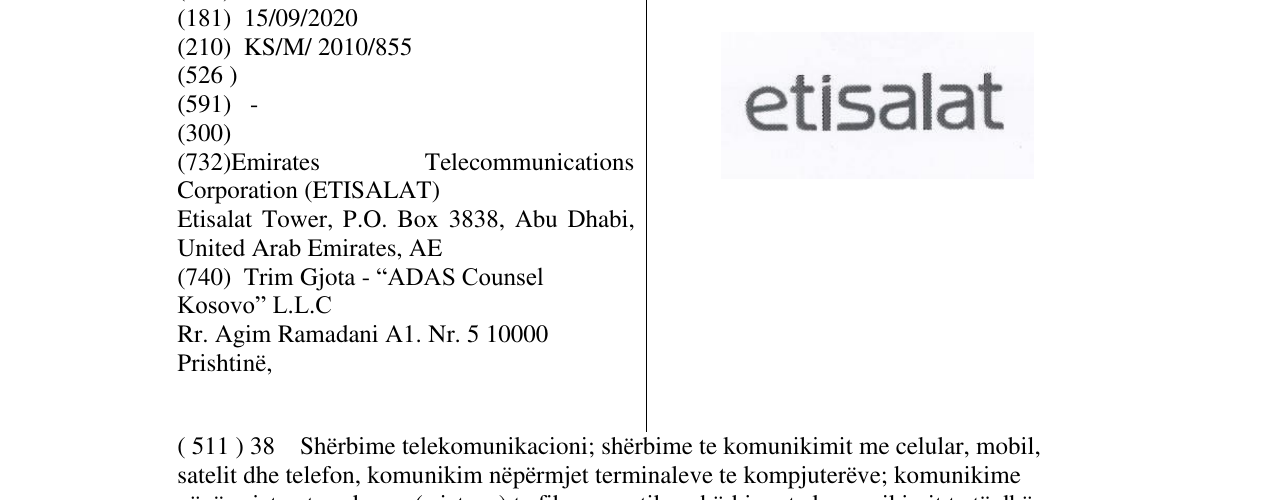 Zëri i markës etisalat në buletin