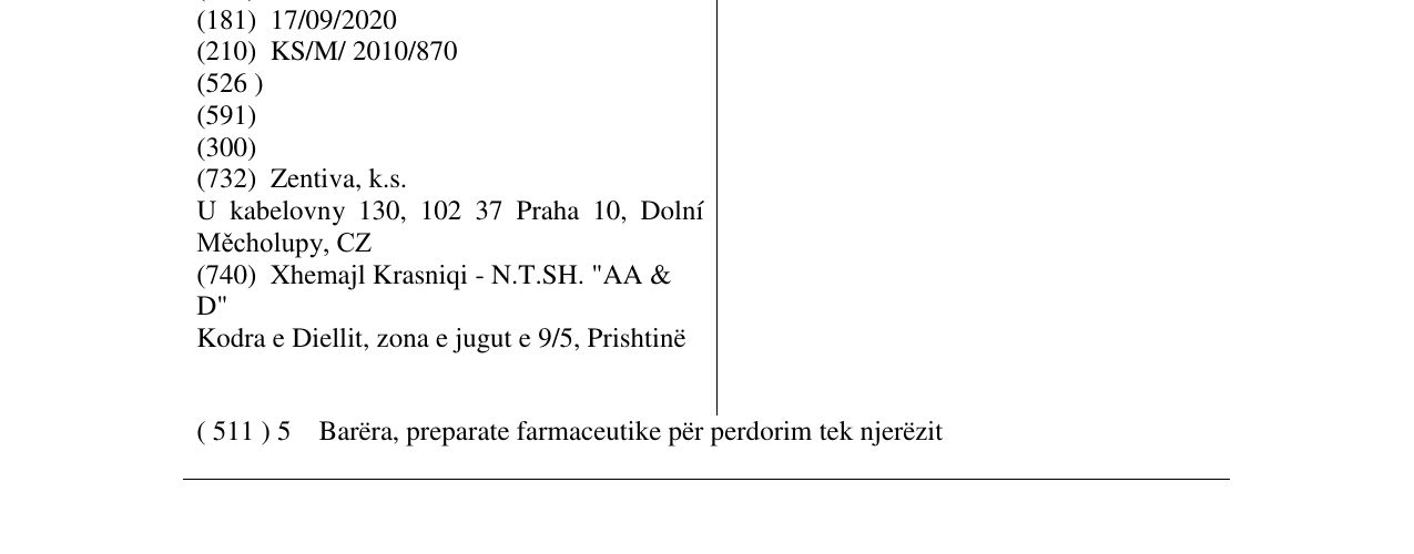 Zëri i markës ZENADEA në buletin