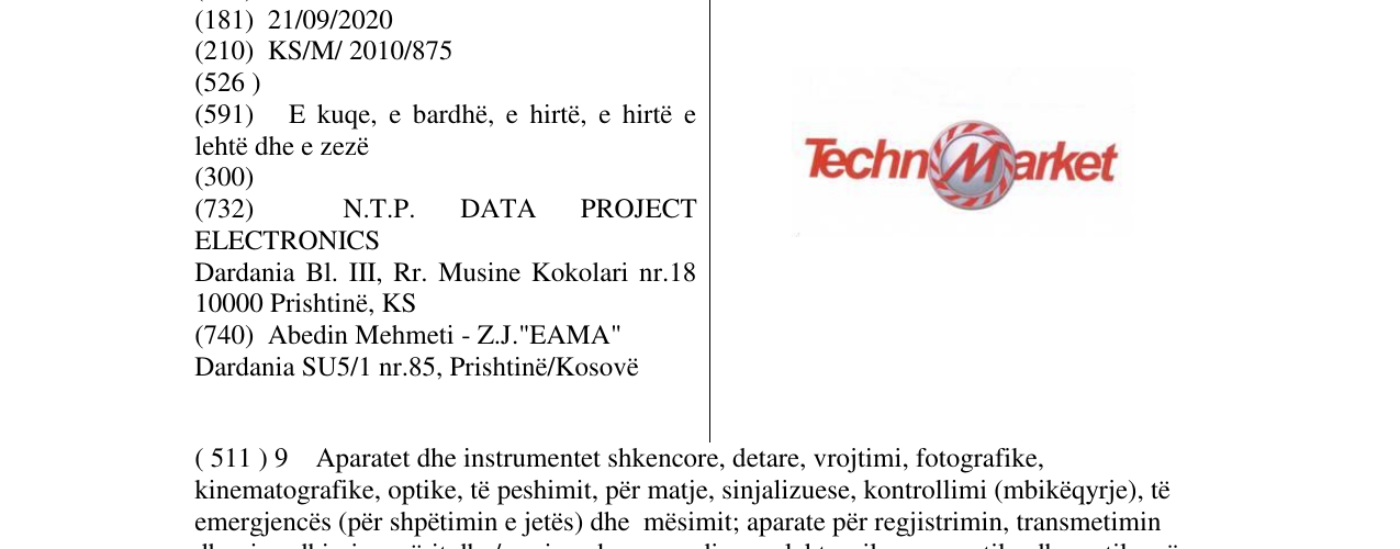 Zëri i markës Techno Market në buletin