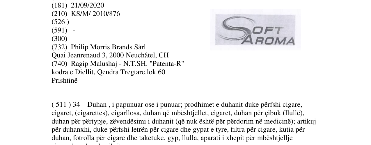 Zëri i markës SOFT AROMA në buletin