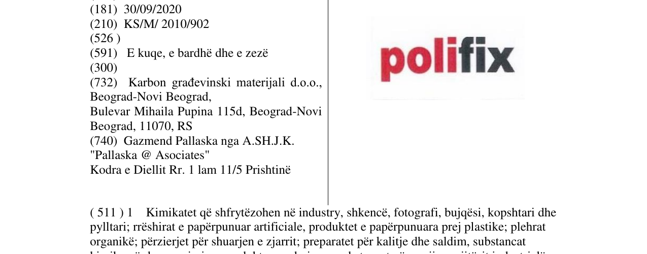 Zëri i markës polifix në buletin