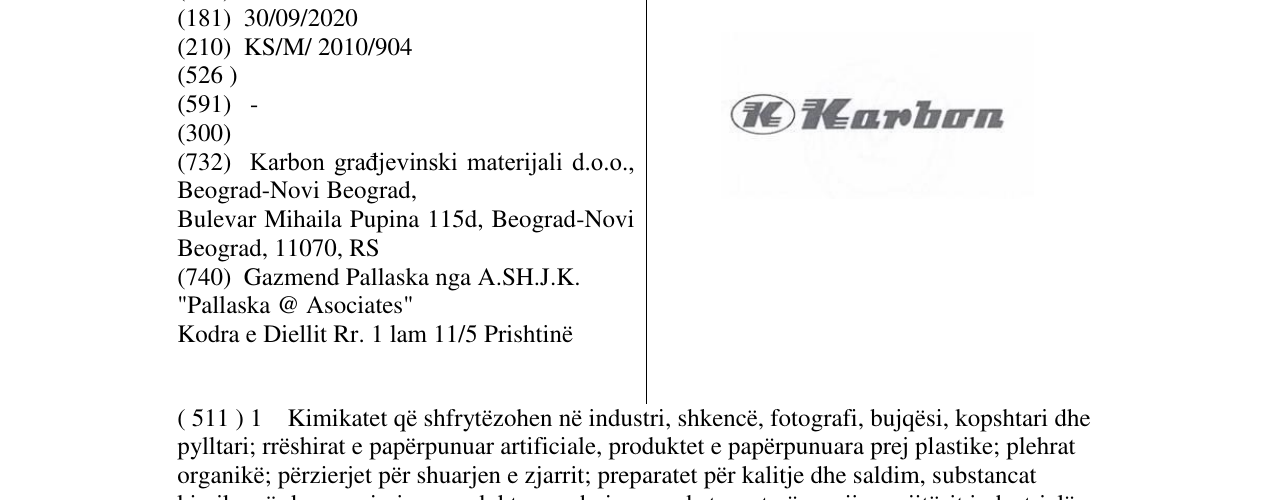 Zëri i markës K Karbon në buletin