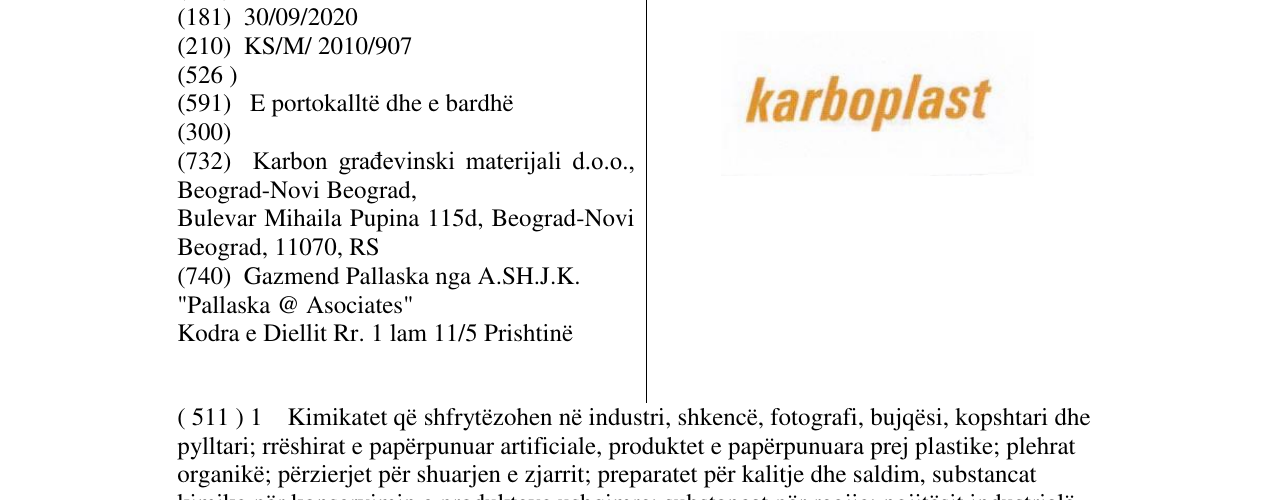Zëri i markës karboplast në buletin