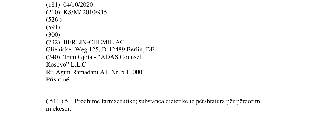 Zëri i markës OLBER në buletin
