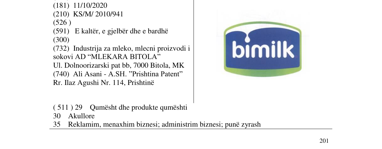 Zëri i markës bimilk në buletin