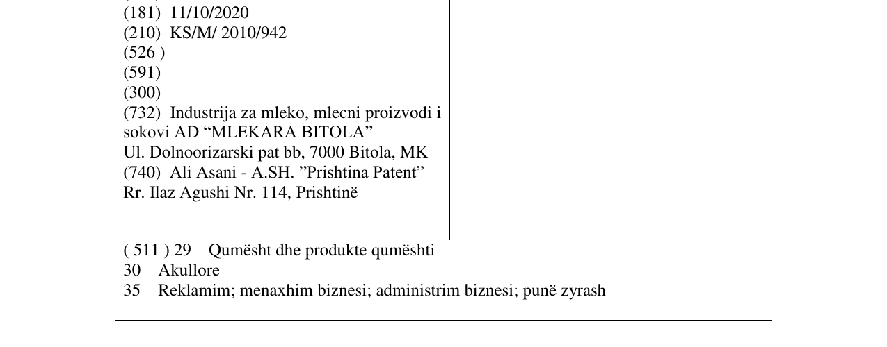 Zëri i markës BIMILK në buletin