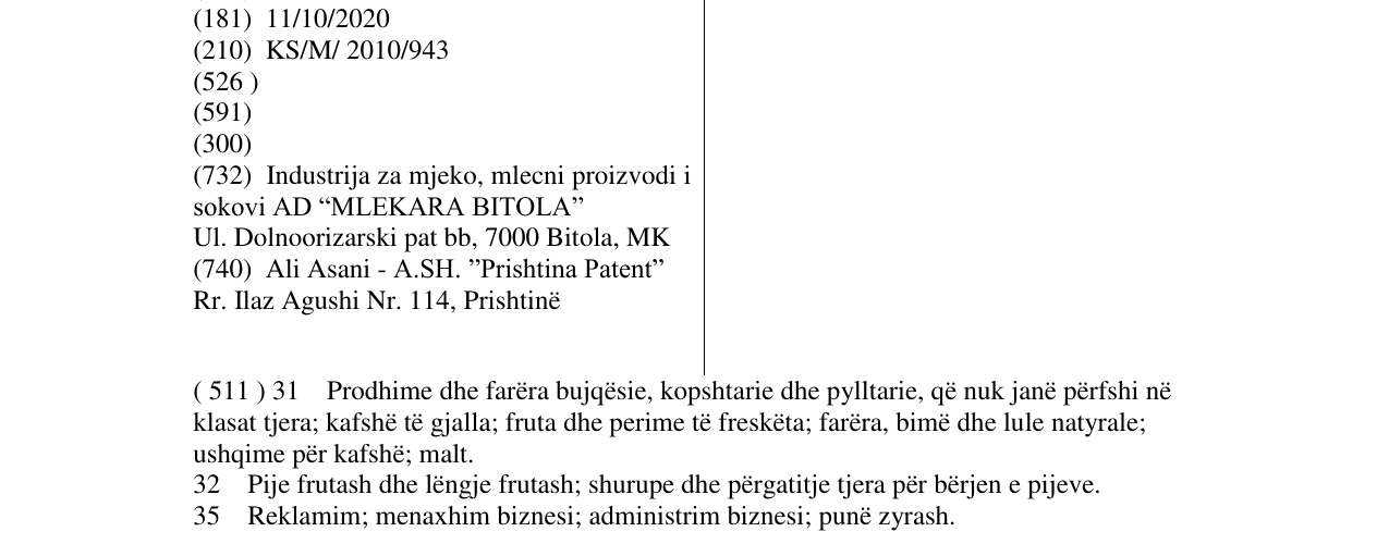 Zëri i markës BIFRUIT në buletin