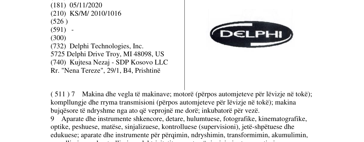Zëri i markës DELPHI në buletin