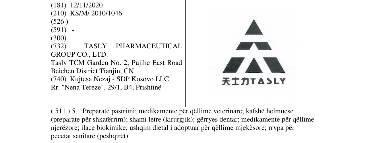 Zëri i markës TASLY në buletin