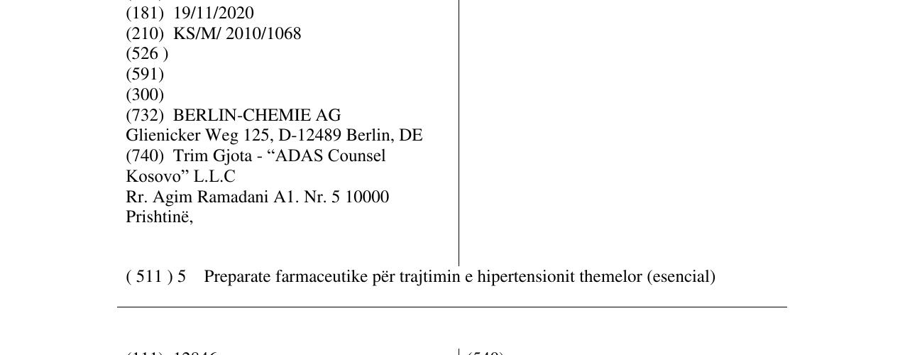 Zëri i markës KALISTRA në buletin