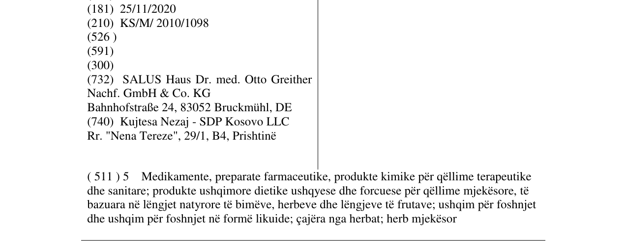 Zëri i markës Alpenkraft në buletin