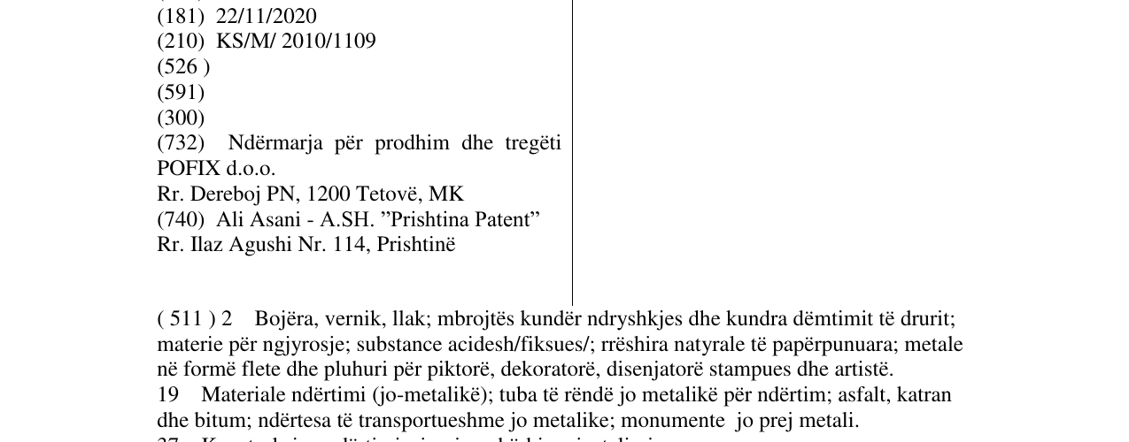 Zëri i markës POPUTZGRUND në buletin