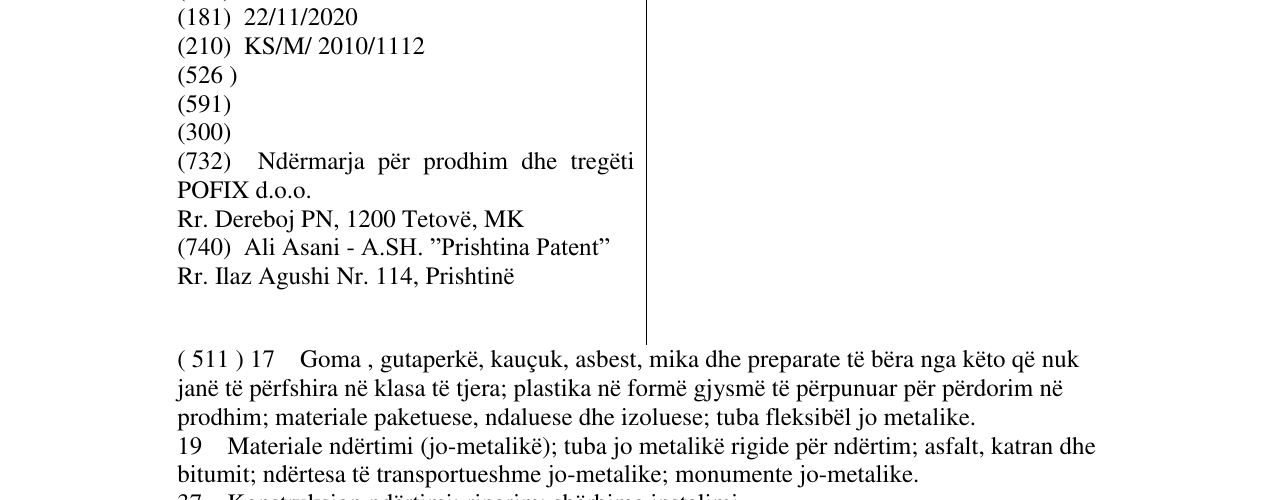Zëri i markës ELEKTRIKERGIPS në buletin