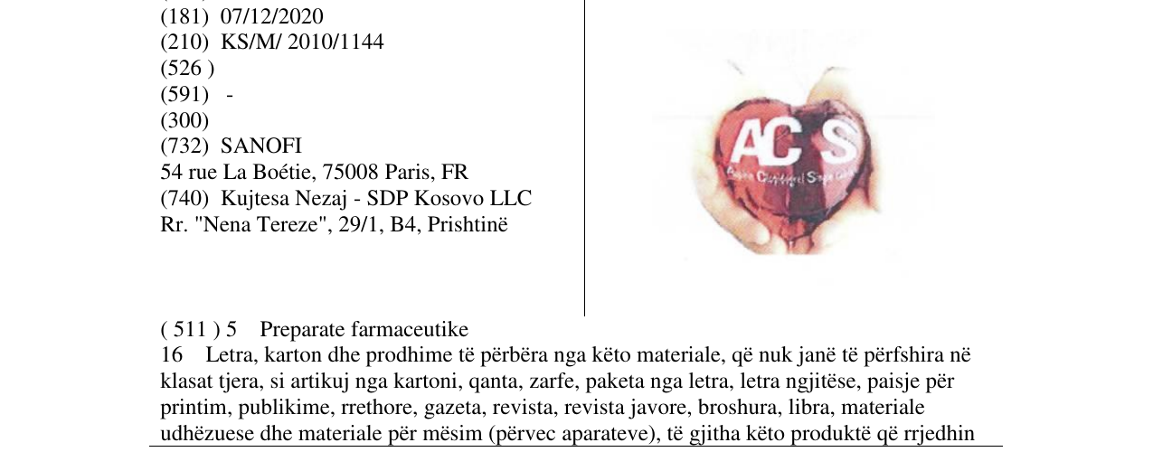Zëri i markës AC S në buletin