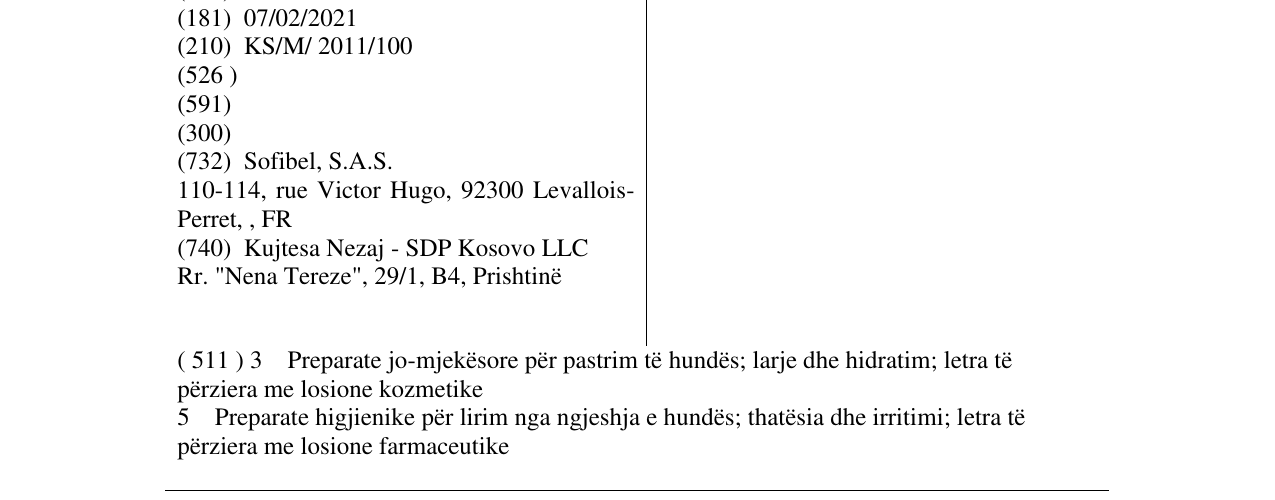 Zëri i markës STERIMAR në buletin