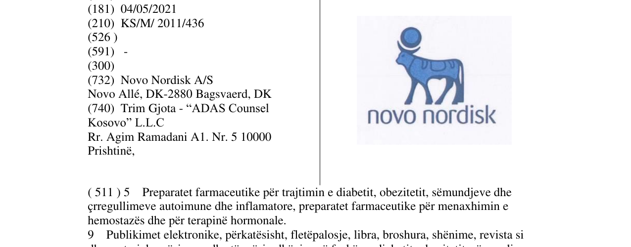 Zëri i markës novo nordisk në buletin