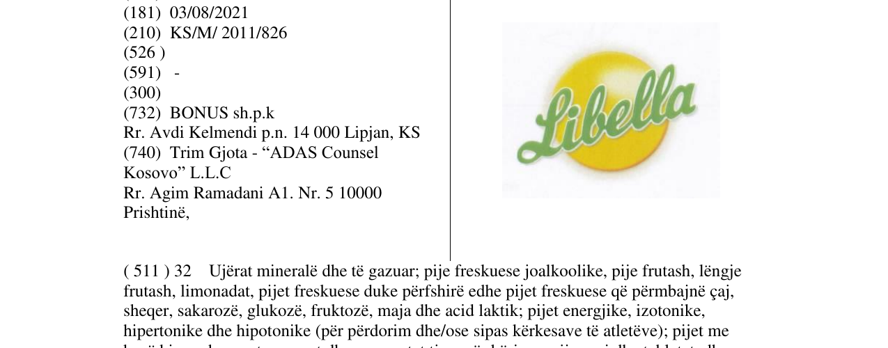 Zëri i markës Libella në buletin