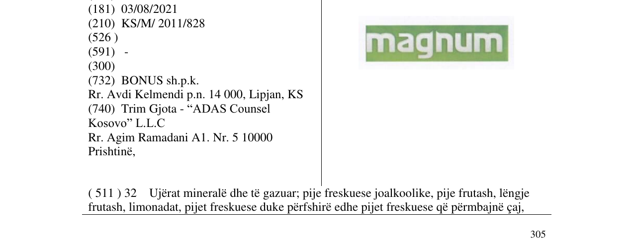 Zëri i markës magnum në buletin