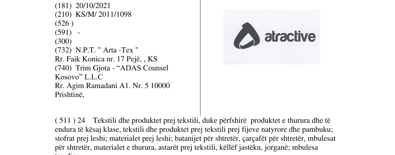 Zëri i markës A atractive në buletin