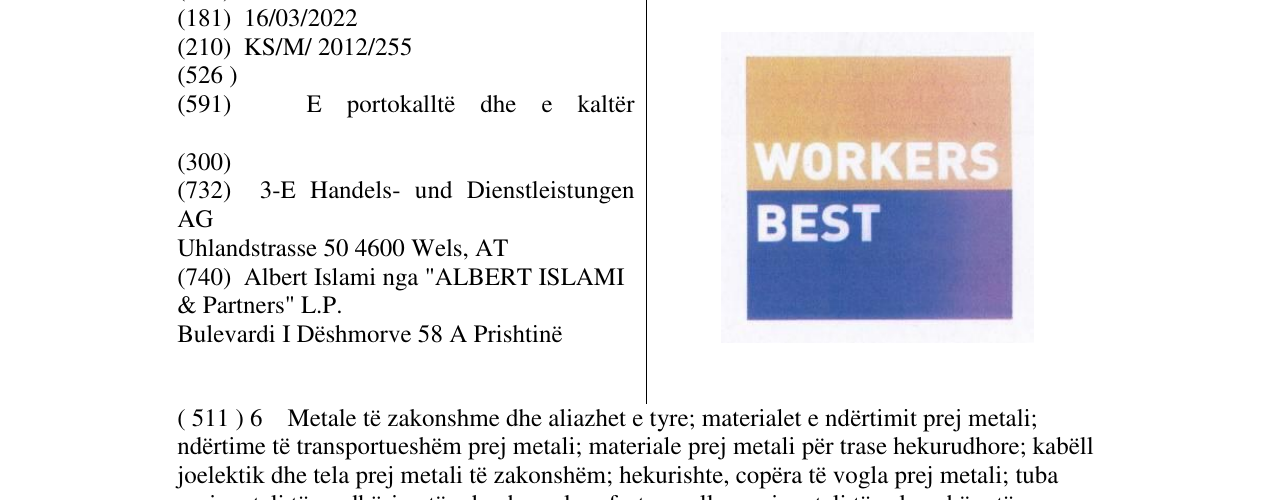 Zëri i markës WORKERS BEST në buletin