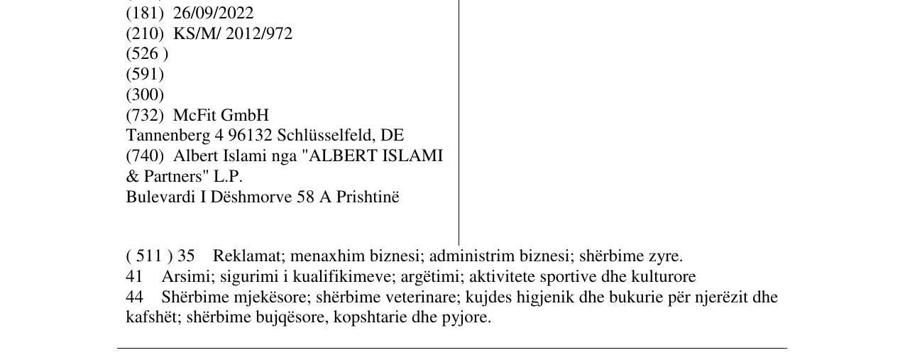 Zëri i markës McFit në buletin
