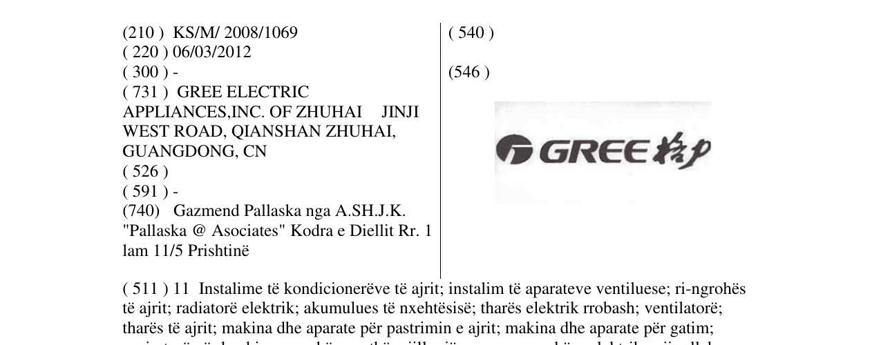 Zëri i markës GREE në buletin