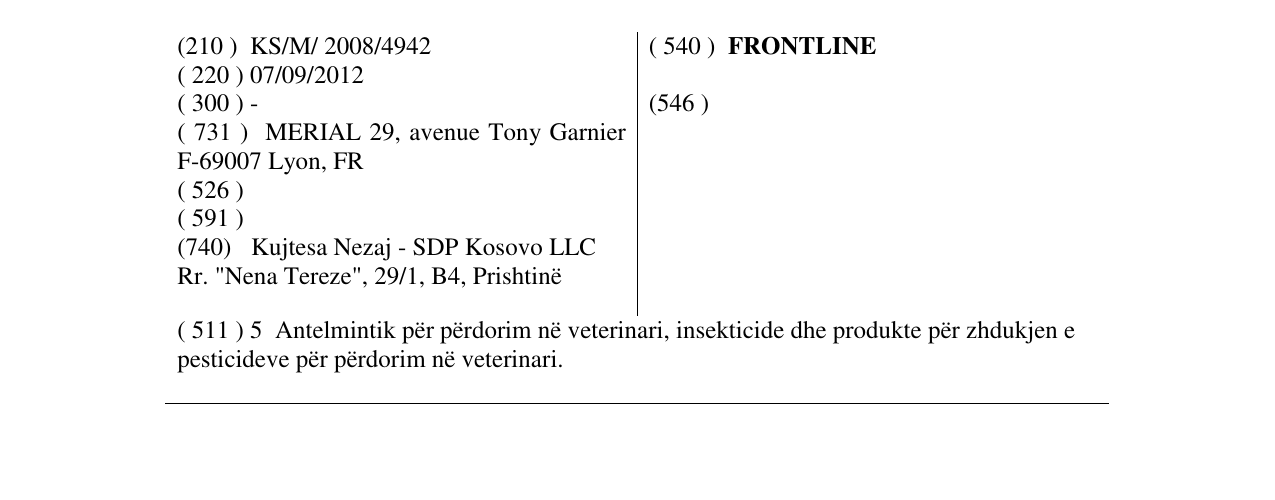 Zëri i markës FRONTLINE në buletin