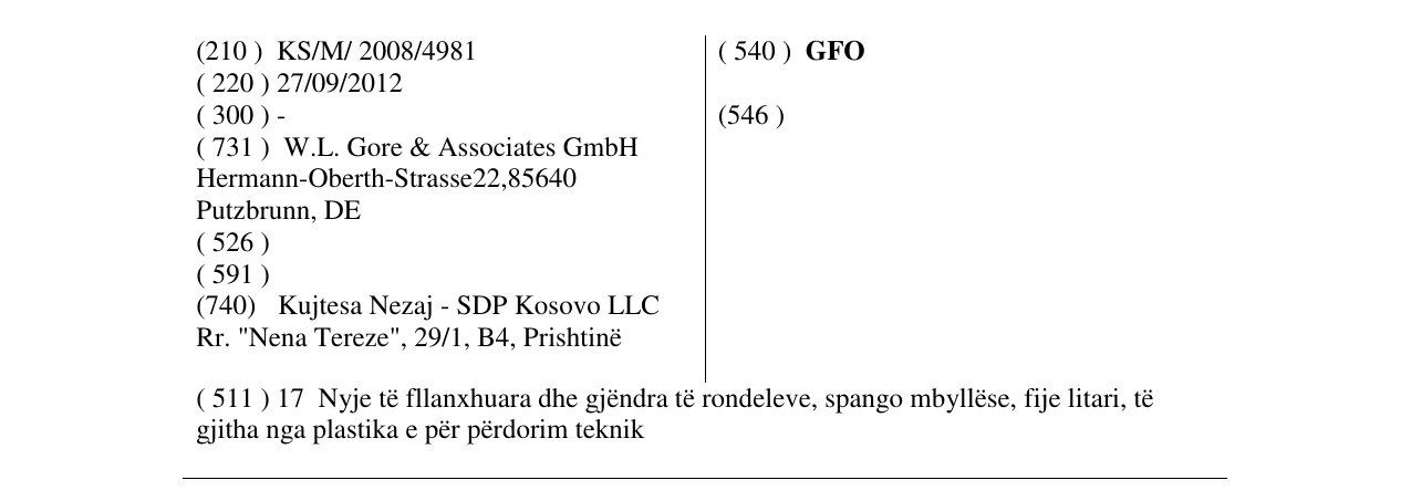Zëri i markës GFO në buletin