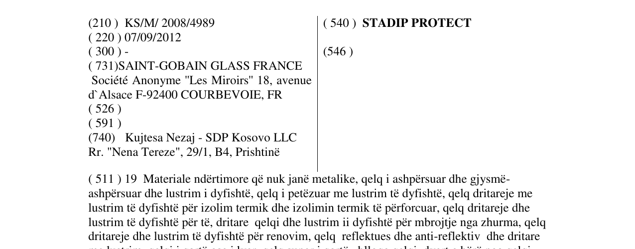 Zëri i markës STADIP PROTECT në buletin