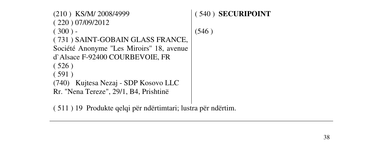 Zëri i markës SECURIPOINT në buletin