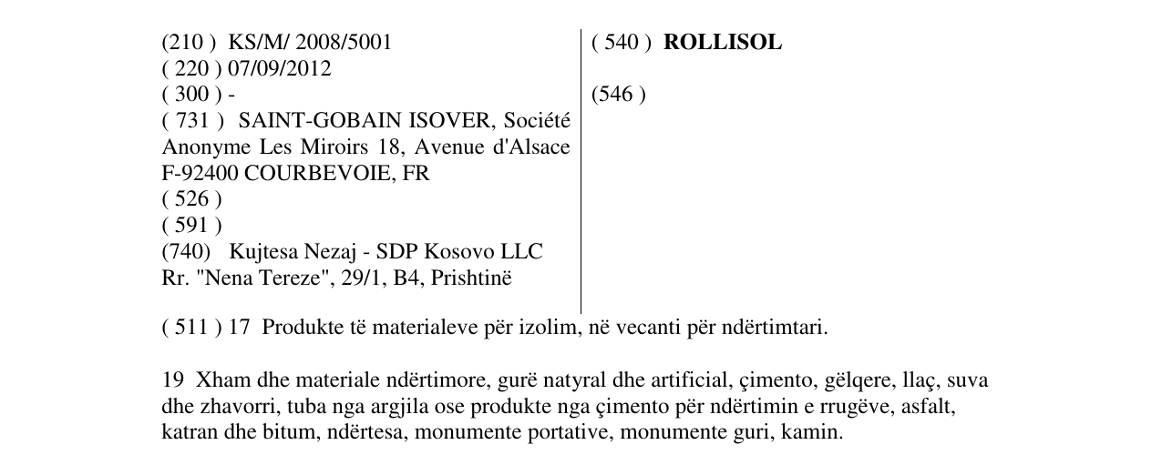 Zëri i markës ROLLISOL në buletin