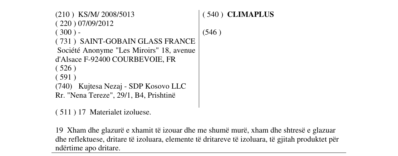 Zëri i markës CLIMAPLUS në buletin