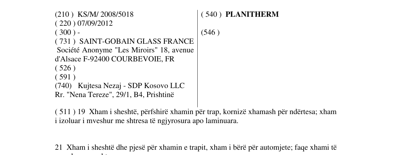 Zëri i markës PLANITHERM në buletin