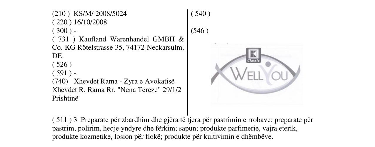 Zëri i markës K CLASSIC WELL YOU në buletin
