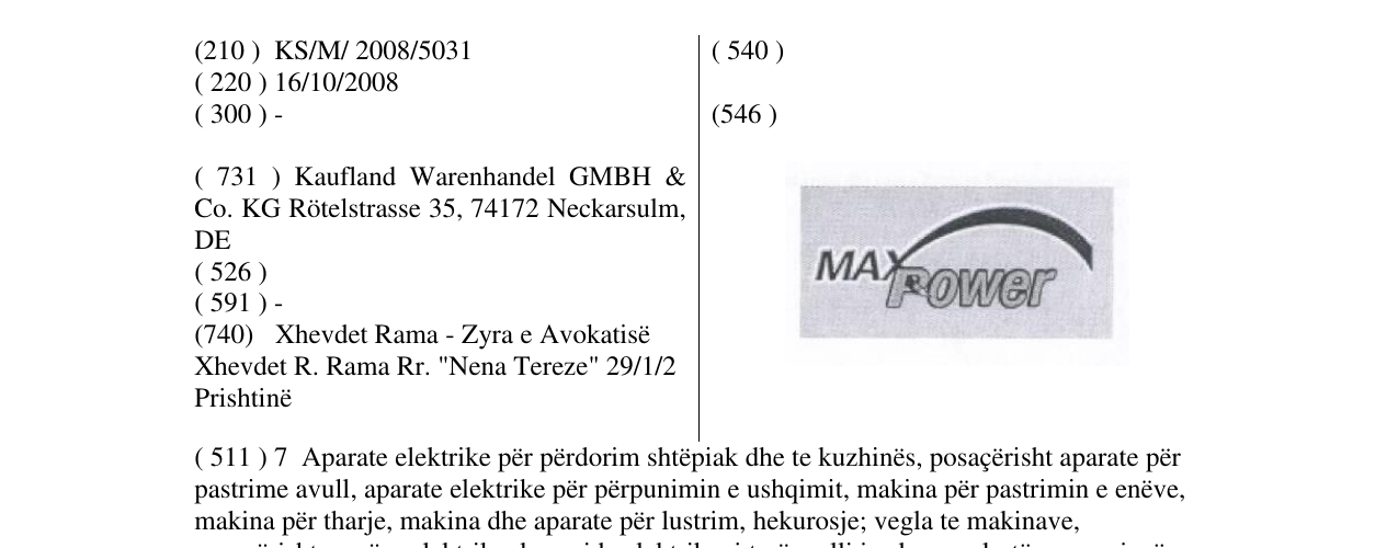 Zëri i markës MAX Power në buletin