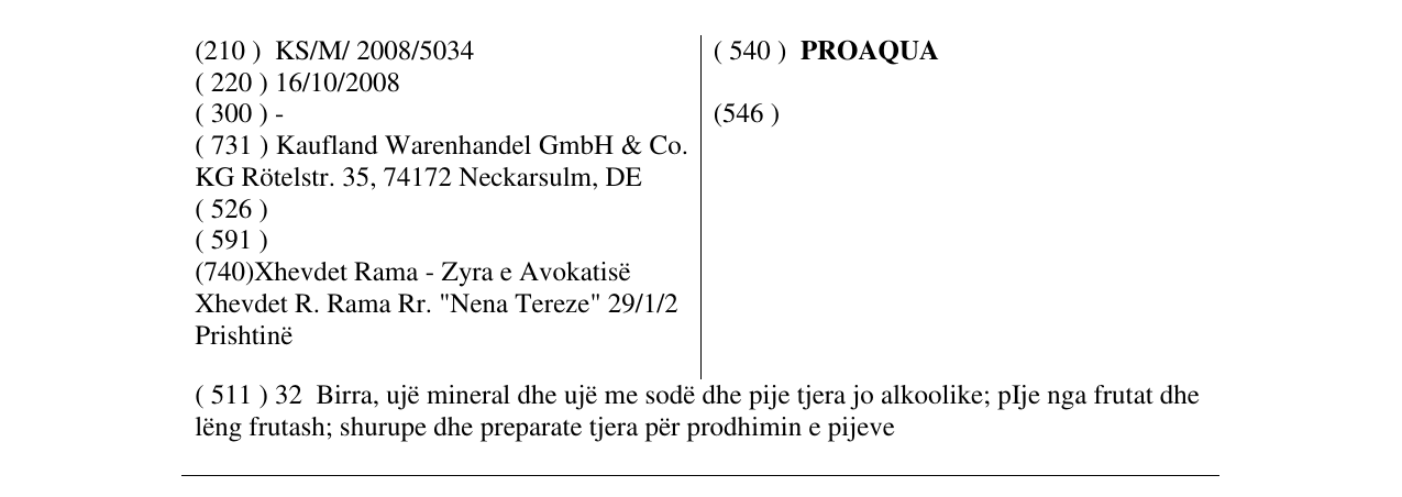 Zëri i markës PROAQUA në buletin
