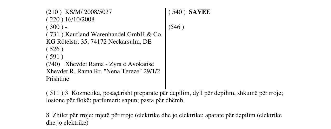 Zëri i markës SAVEE në buletin