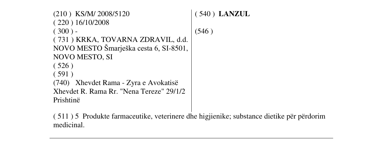 Zëri i markës LANZUL në buletin