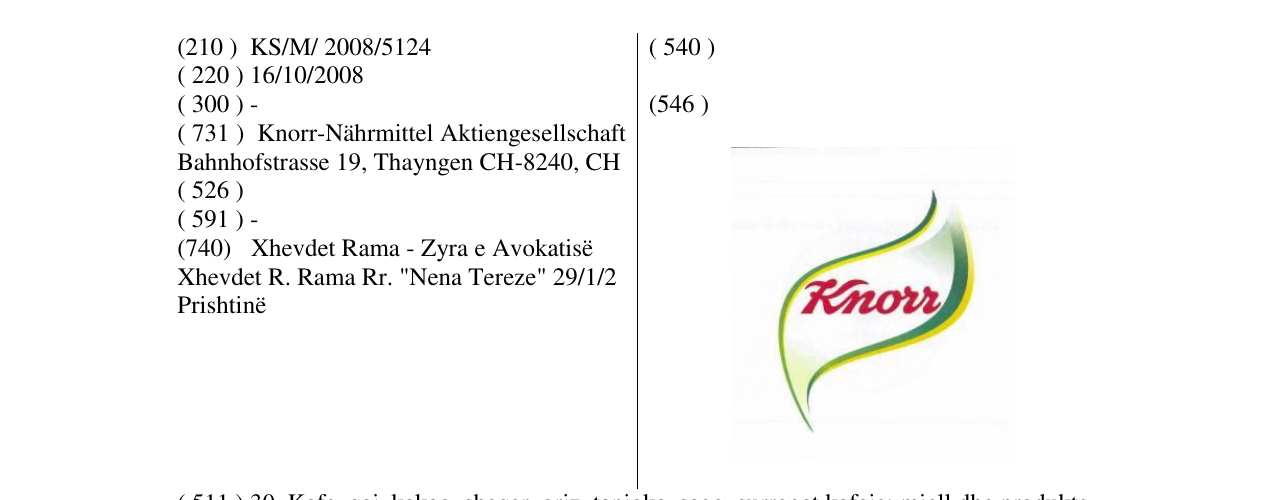 Zëri i markës Knorr në buletin