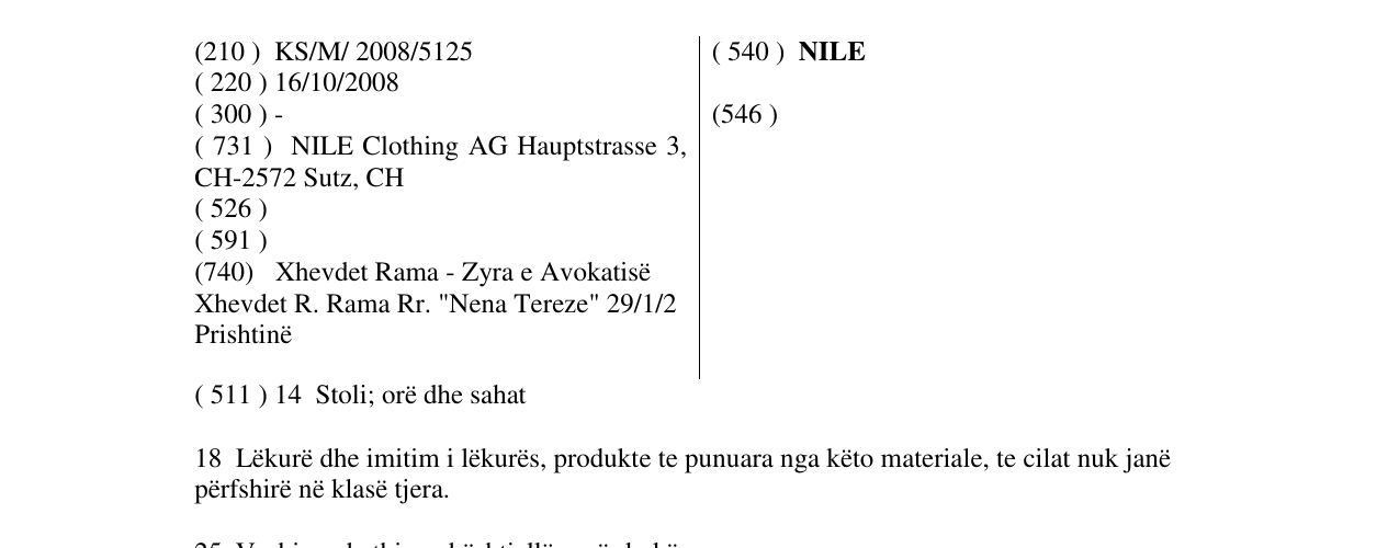 Zëri i markës NILE në buletin