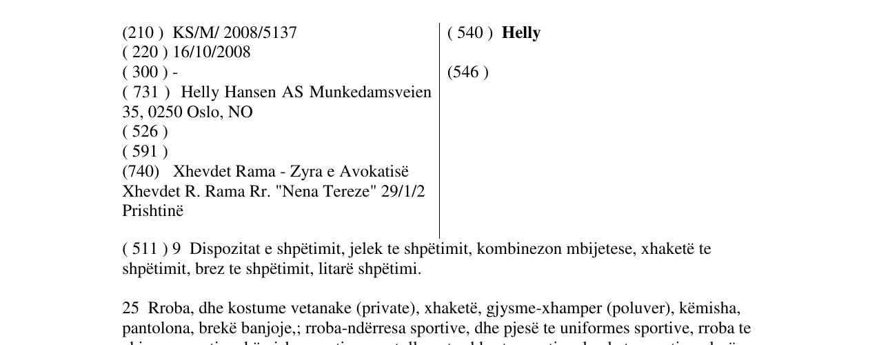 Zëri i markës Helly në buletin
