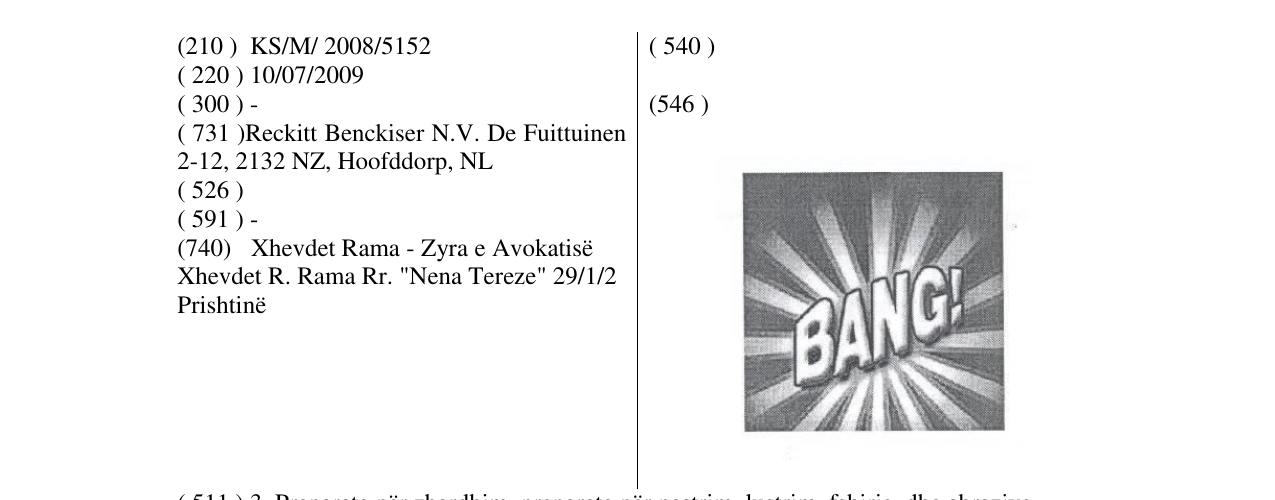 Zëri i markës BANG në buletin