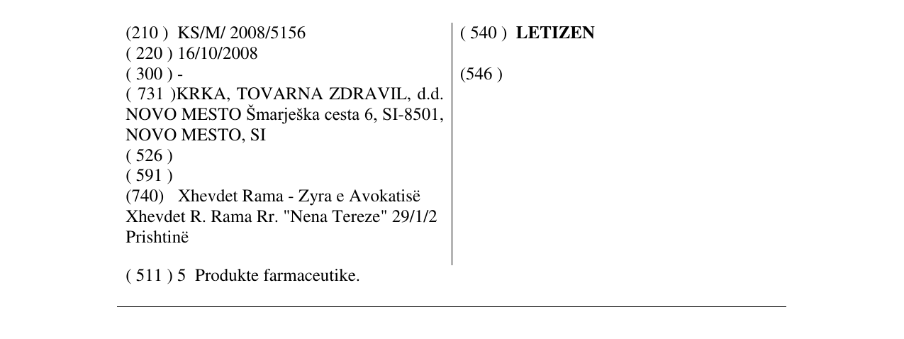 Zëri i markës LETIZEN në buletin
