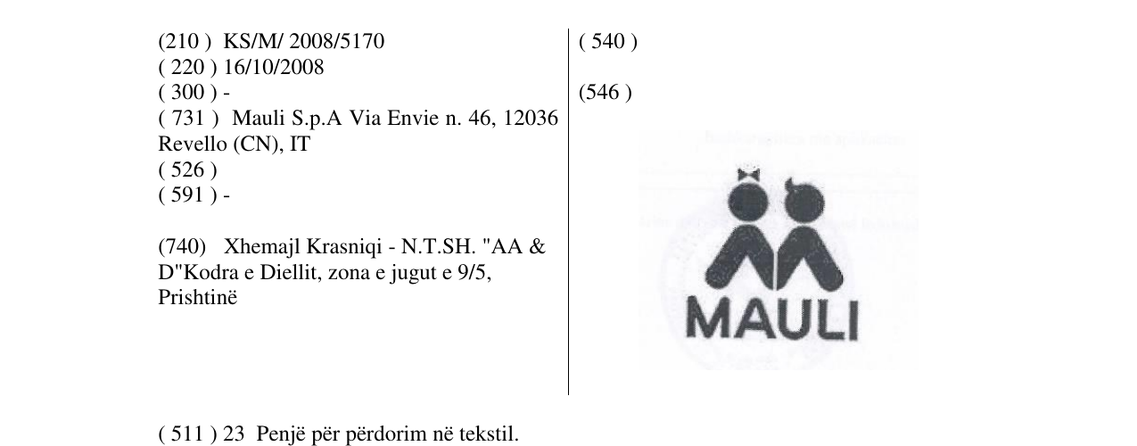 Zëri i markës MAULI në buletin