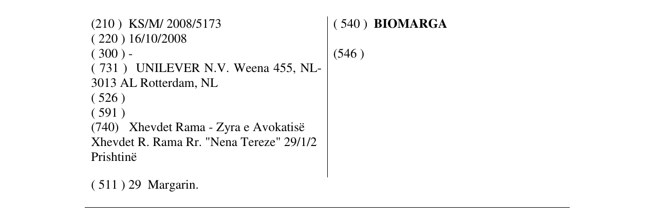 Zëri i markës BIOMARGA në buletin