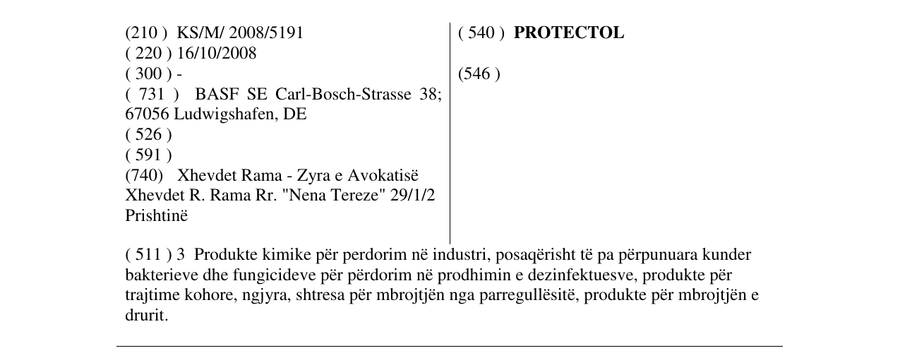 Zëri i markës PROTECTOL në buletin