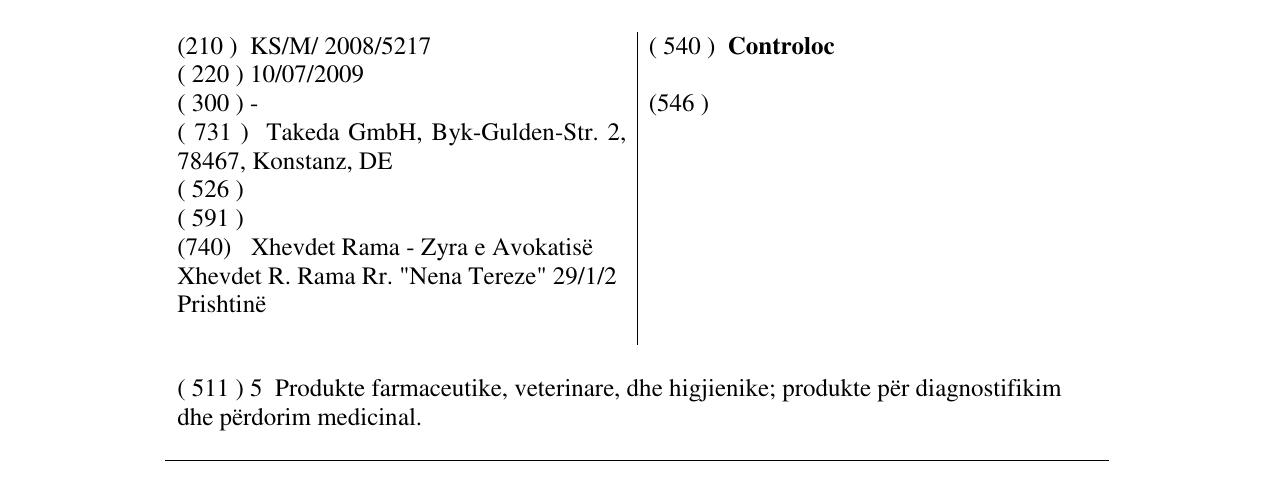 Zëri i markës Controloc në buletin